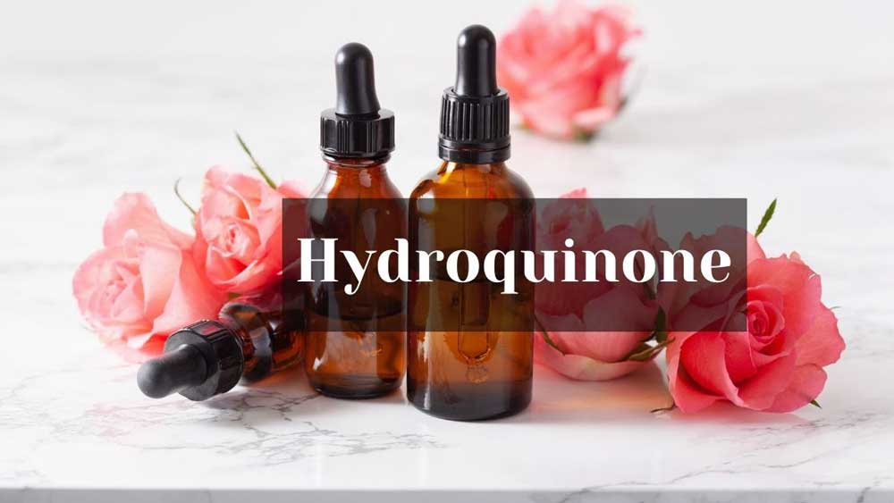 hydroquinone serum bottle with black bottle